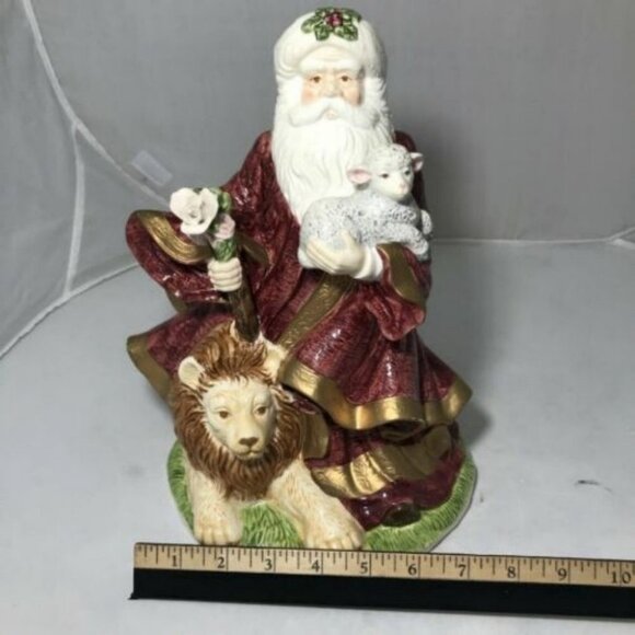 House of Lloyd Peaceful Kingdom Santa with Lion Music Box Christmas Holiday - Picture 12 of 12